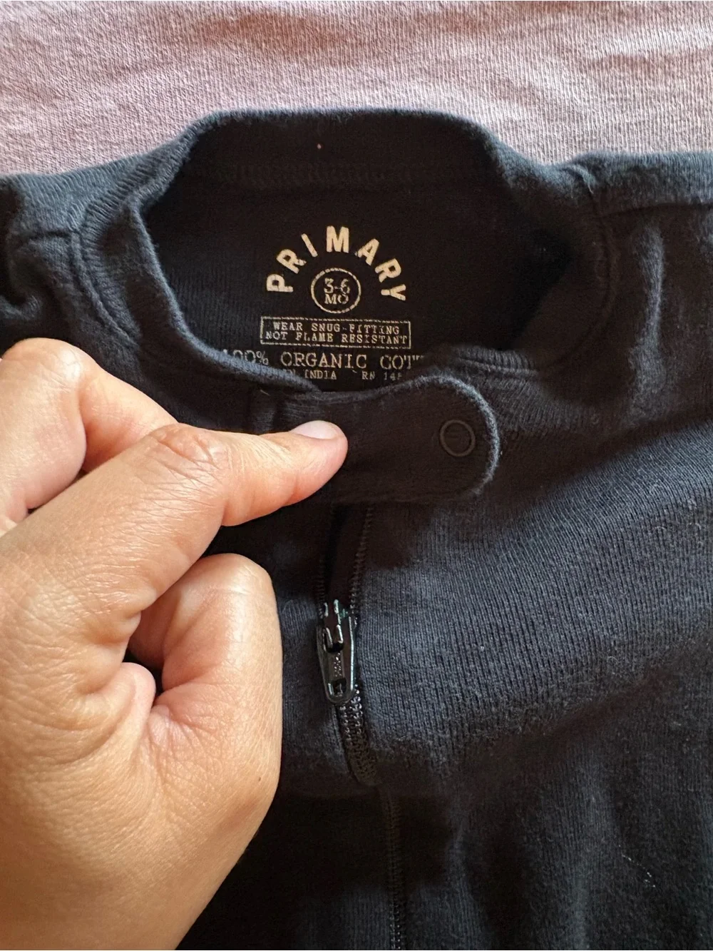 Black Zip-Front Baby One-Piece